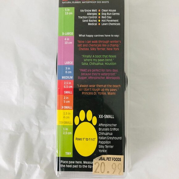 PAWZ rubber dog boots XX-SMALL-Open package 9 unused boots left-black - Picture 2 of 2